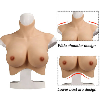 Wide-Shoulder Silicone Breastplate — C–E Cup