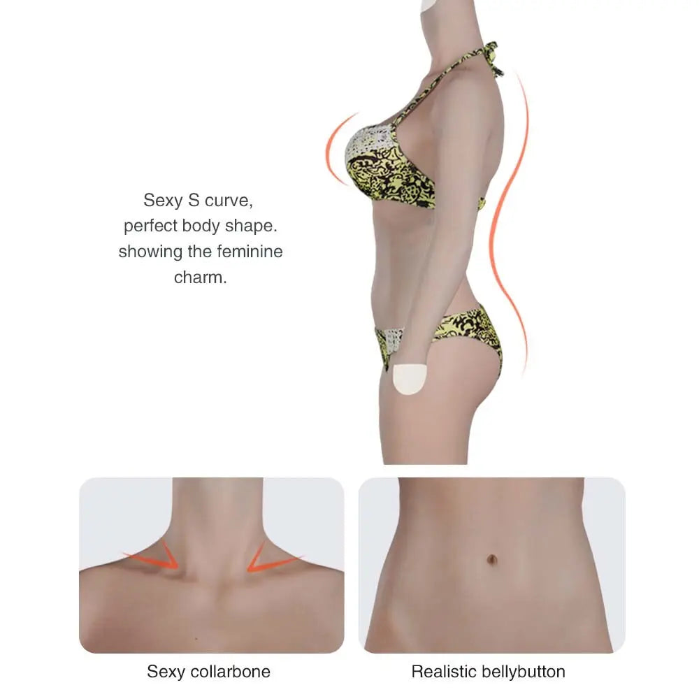 Premium Full-Body Silicone Bodysuit with Breast Forms