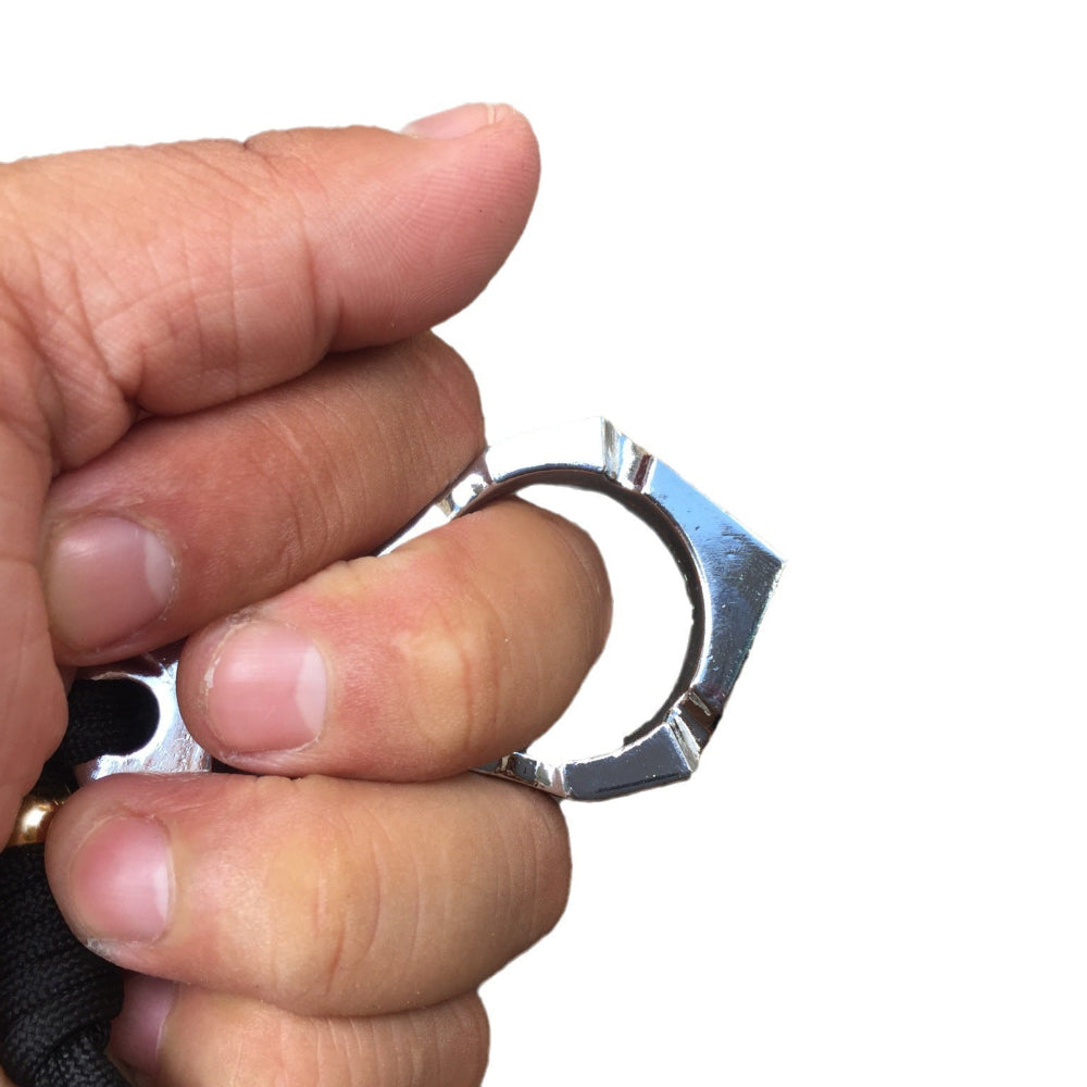 Llavero EDC de acero inoxidable con calavera para autodefensa