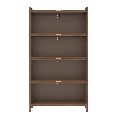 【USA】57" Metal Storage Cabinet for Tattoo Studios, 4 Flip Doors (Walnut)