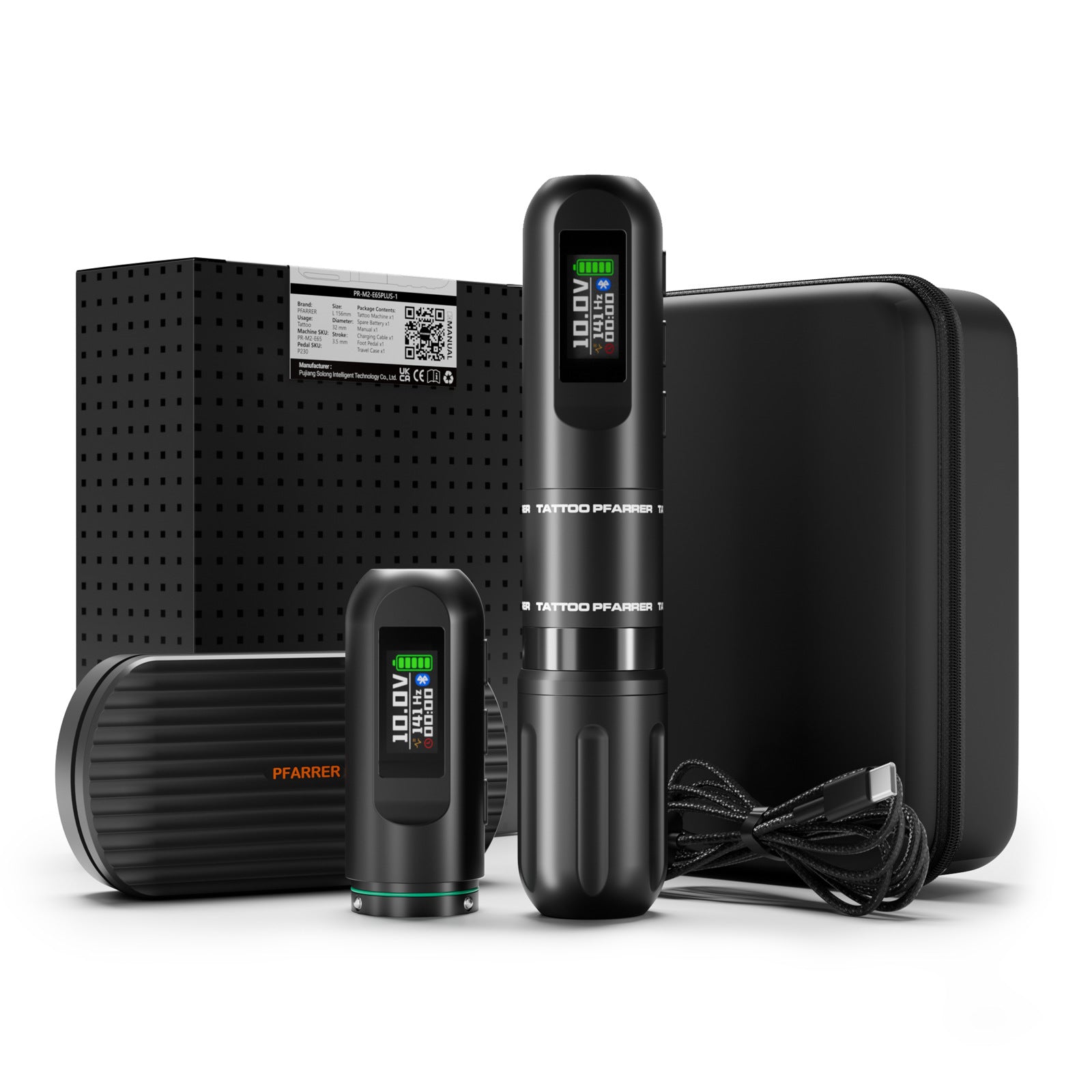 Wireless Tattoo Pen Machine – Dual Battery Rechargeable All-in-One Tattoo Gun with Bluetooth Foot Pedal