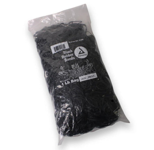 Black Rubber Bands - 1 lb