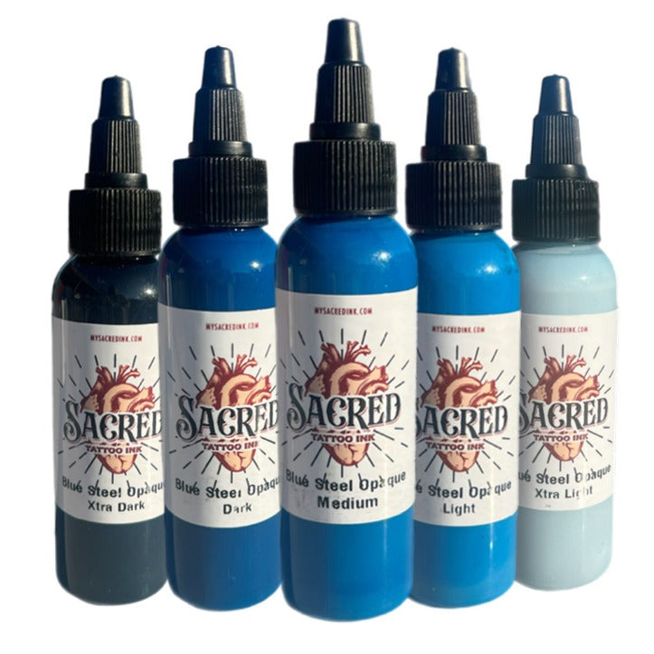 Sacred Tattoo Ink - Blue Steel Opaque Set