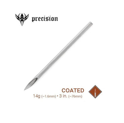 14g Sterilized 3" Coated Piercing Needles - Box of 100