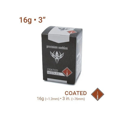 16g Sterilized 3" Coated Piercing Needles — Box of 100