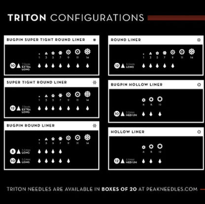 Peak Triton Cartridge - #10 Bugpin Magnum Medium Taper (3.5mm) - Box of 20