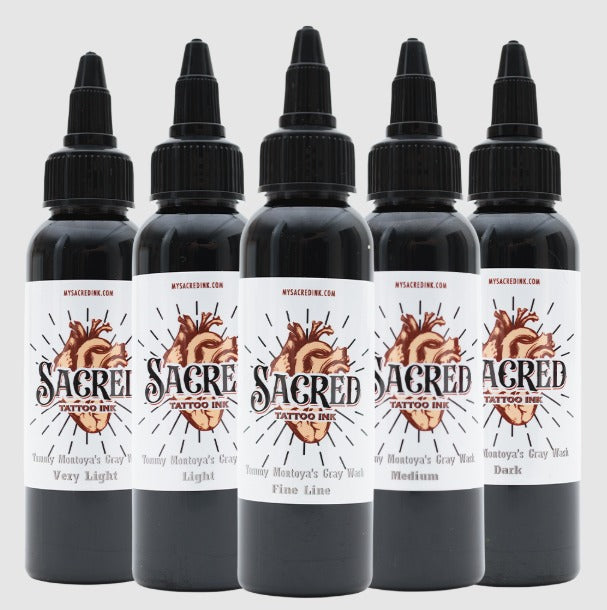 Sacred Tattoo Ink - Tommy Montoya's Gray Wash Set