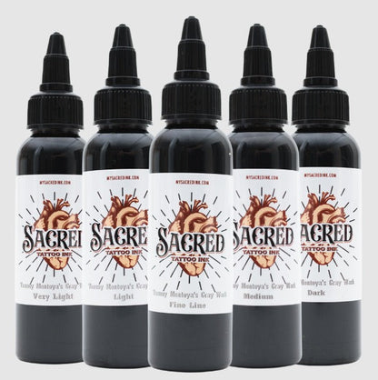 Sacred Tattoo Ink - Tommy Montoya's Gray Wash Set