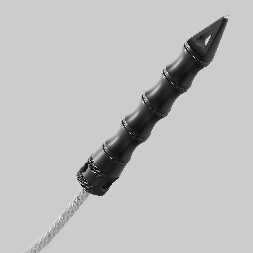 EDC Glass Breaker Wire Whip Tool with Spike Tip