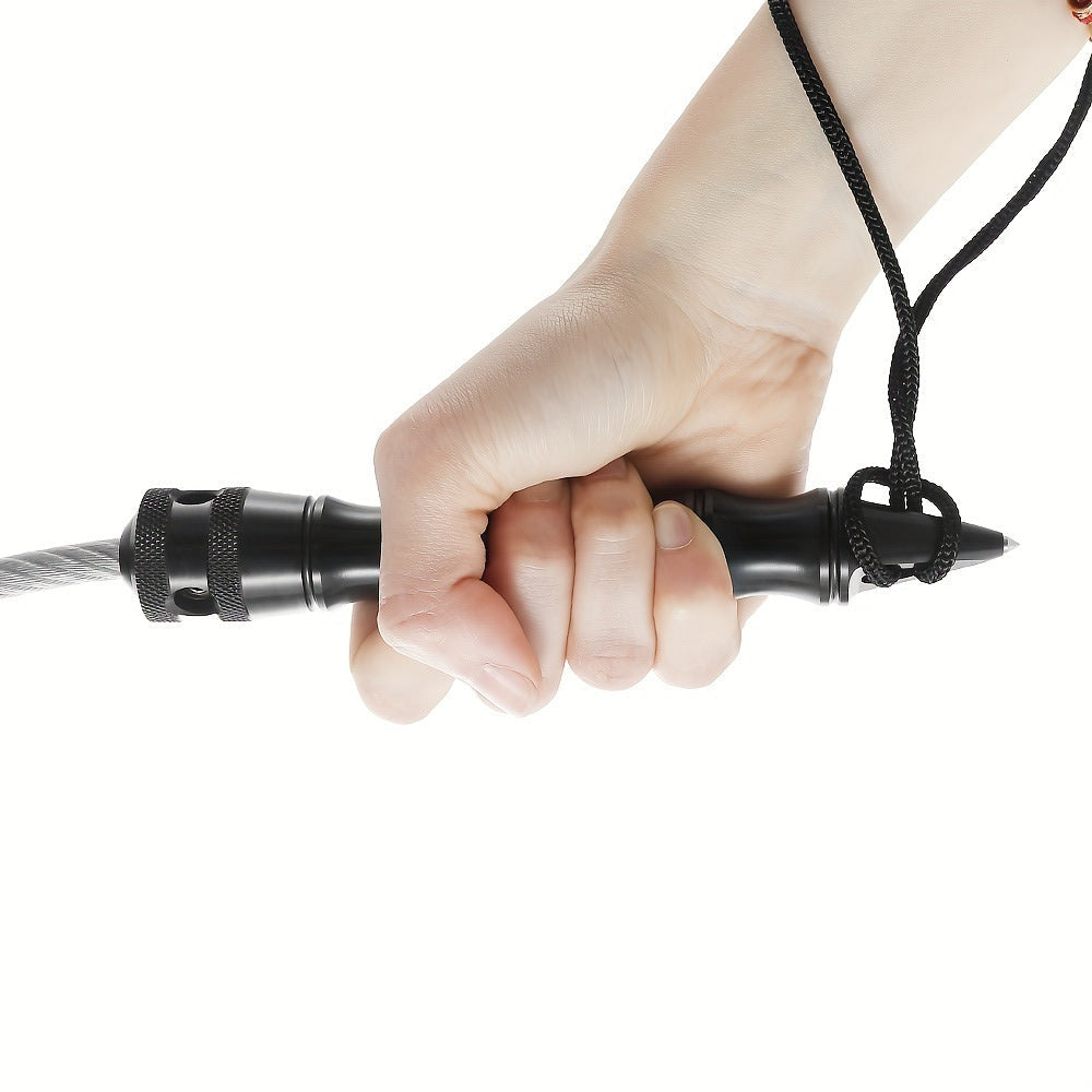 EDC Glass Breaker Wire Whip Tool with Spike Tip