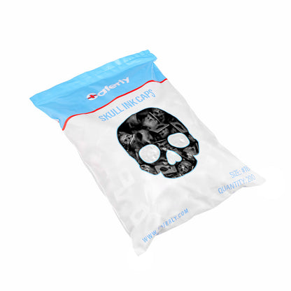 Saferly Skull Silicone Ink Caps —Size #16 (Large) — Bag of 200  — Pick Color