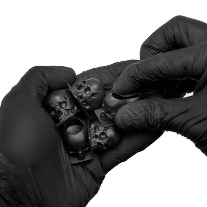 Saferly Skull Silicone Ink Caps —Size #16 (Large) — Bag of 200  — Pick Color