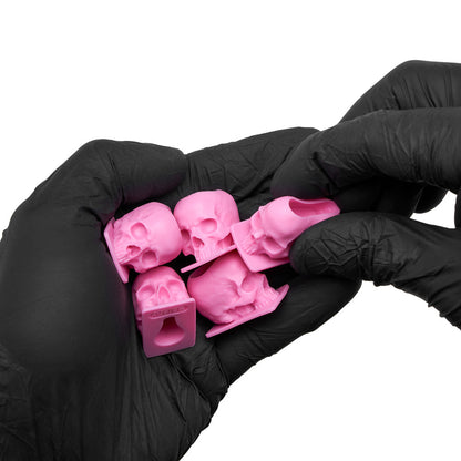 Saferly Skull Silicone Ink Caps —Size #16 (Large) — Bag of 200  — Pick Color