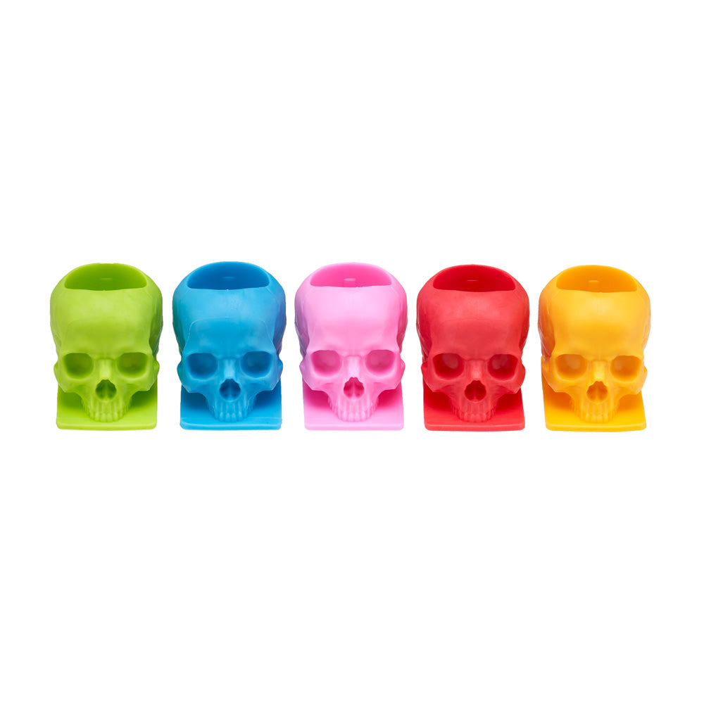 Saferly Skull Silicone Ink Caps —Size #16 (Large) — Bag of 200  — Pick Color
