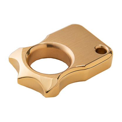 Men’s Solid H59 Brass EDC Ring Tool – CNC Brushed Finish, Compact Design