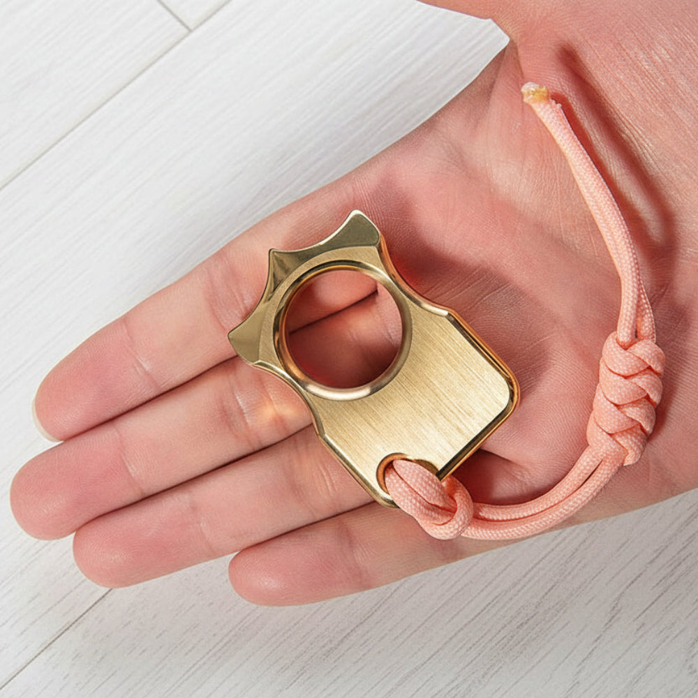 Men’s Solid H59 Brass EDC Ring Tool – CNC Brushed Finish, Compact Design