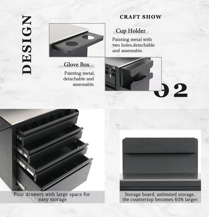 【USA】Tattoo Workstation Tool Cabinet With Drawers TA-WS-03