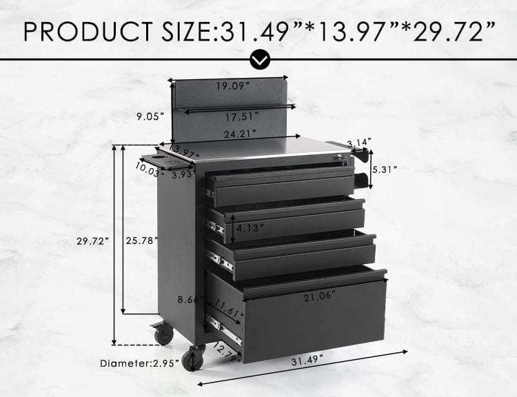 【USA】Tattoo Workstation Tool Cabinet With Drawers TA-WS-03