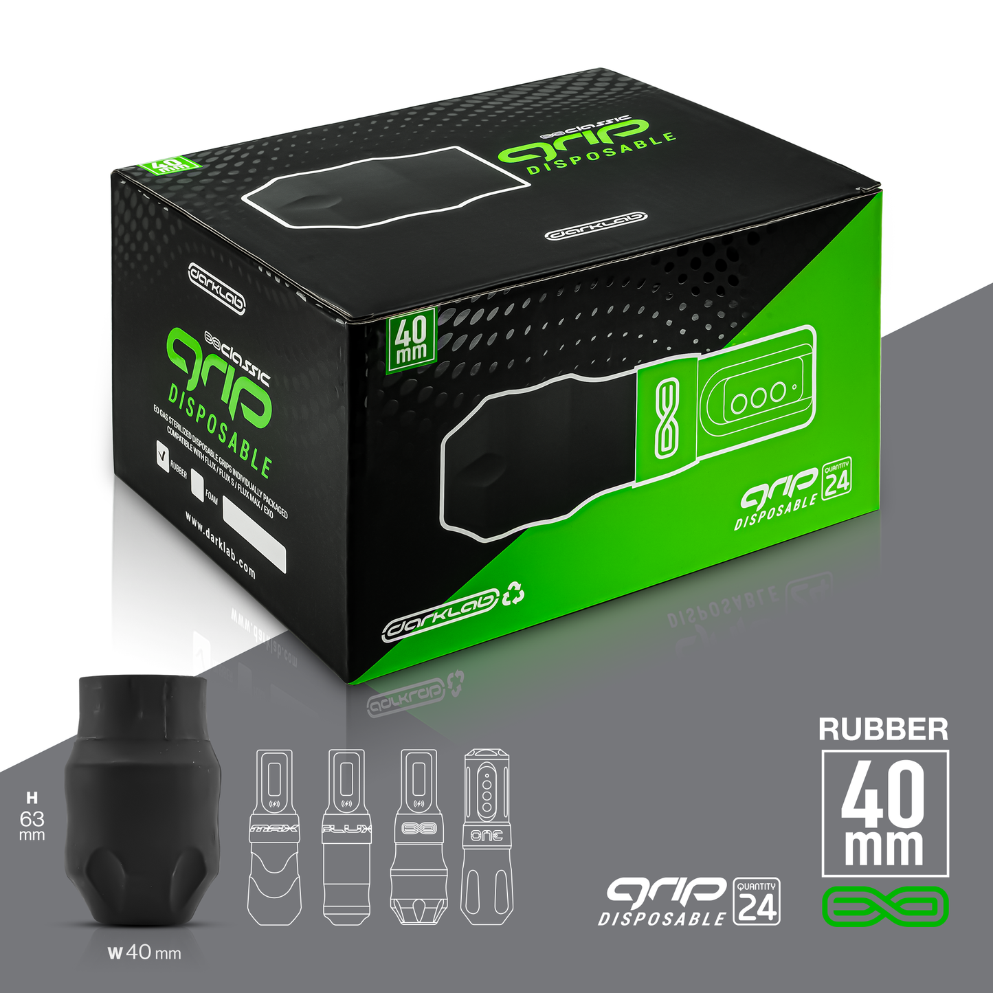 Free Gift - 12x Boxes Wide 40mm Disposable Rubber Grip - Box of 24