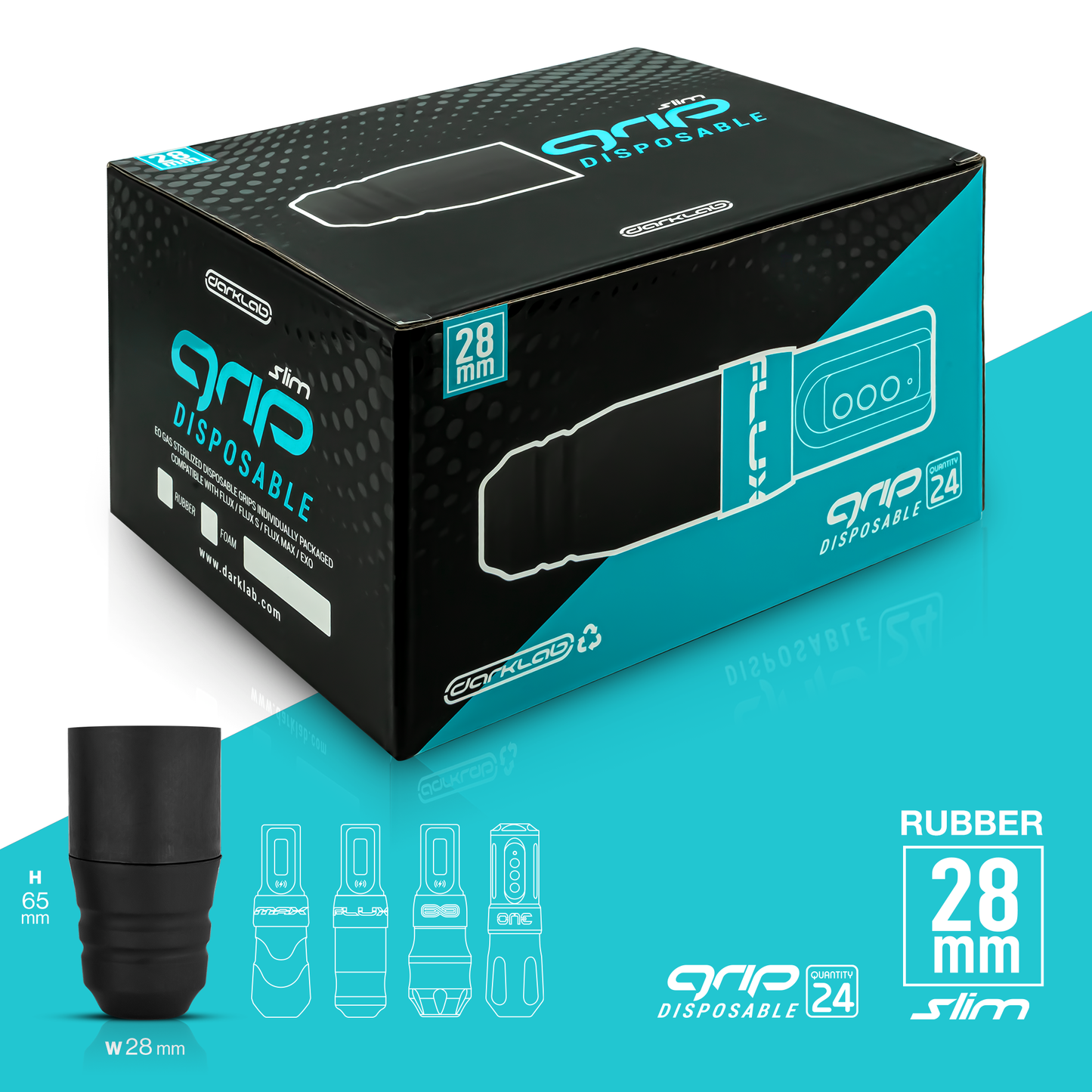 Free Gift - 12x Boxes Slim 28mm Disposable Rubber Grip - Box of 24