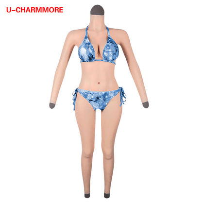 Full-Body Silicone Bodysuit with Integrated Breast Forms