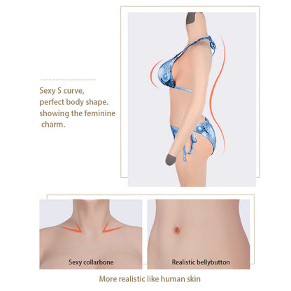 Full-Body Silicone Bodysuit with Integrated Breast Forms
