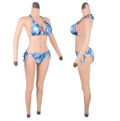 Full-Body Silicone Bodysuit with Integrated Breast Forms