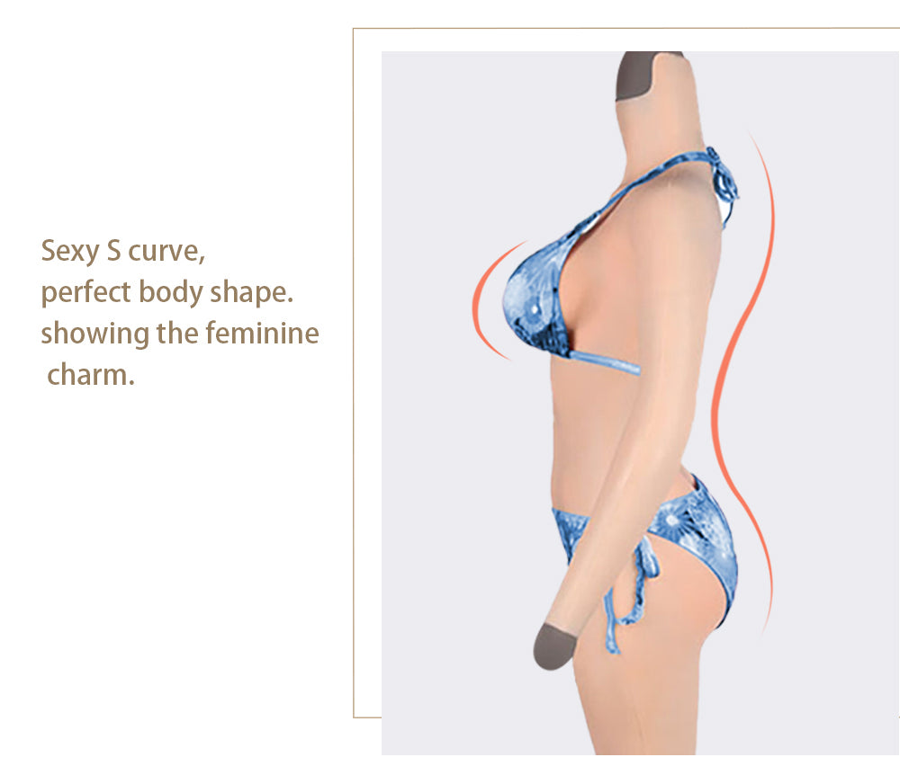 Full-Body Silicone Bodysuit with Integrated Breast Forms