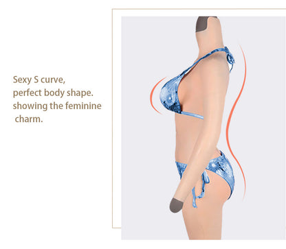 Full-Body Silicone Bodysuit with Integrated Breast Forms