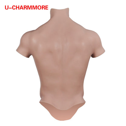 Enhanced Silicone Muscle Suit with Sculpted Chest & Abs