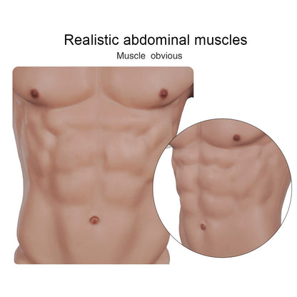 Enhanced Silicone Muscle Suit with Sculpted Chest & Abs