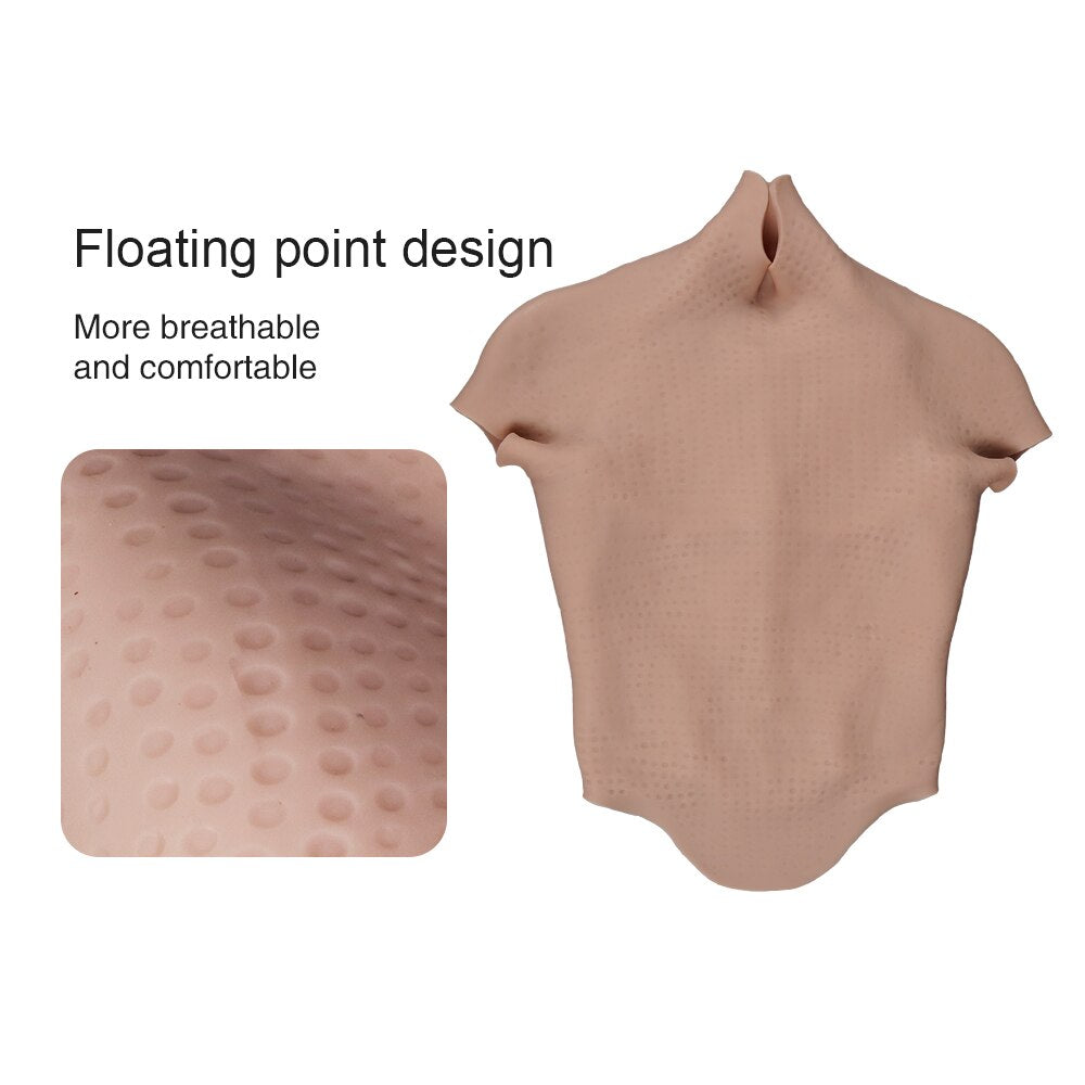 Enhanced Silicone Muscle Suit with Sculpted Chest & Abs