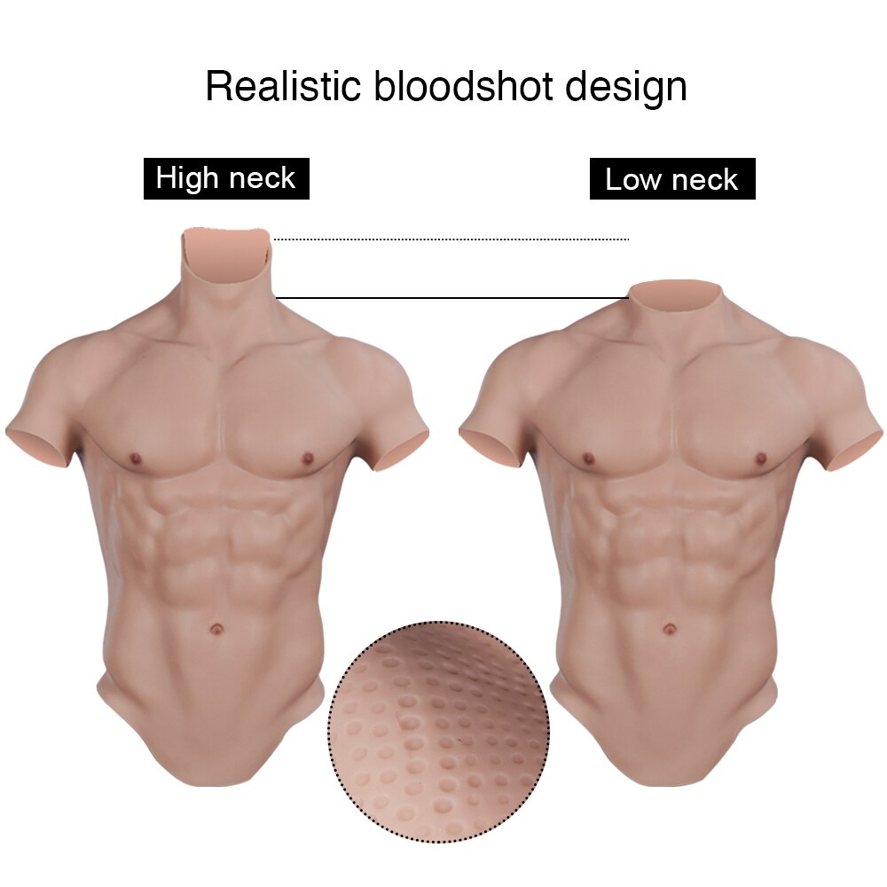 Enhanced Silicone Muscle Suit with Sculpted Chest & Abs