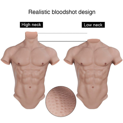 Enhanced Silicone Muscle Suit with Sculpted Chest & Abs