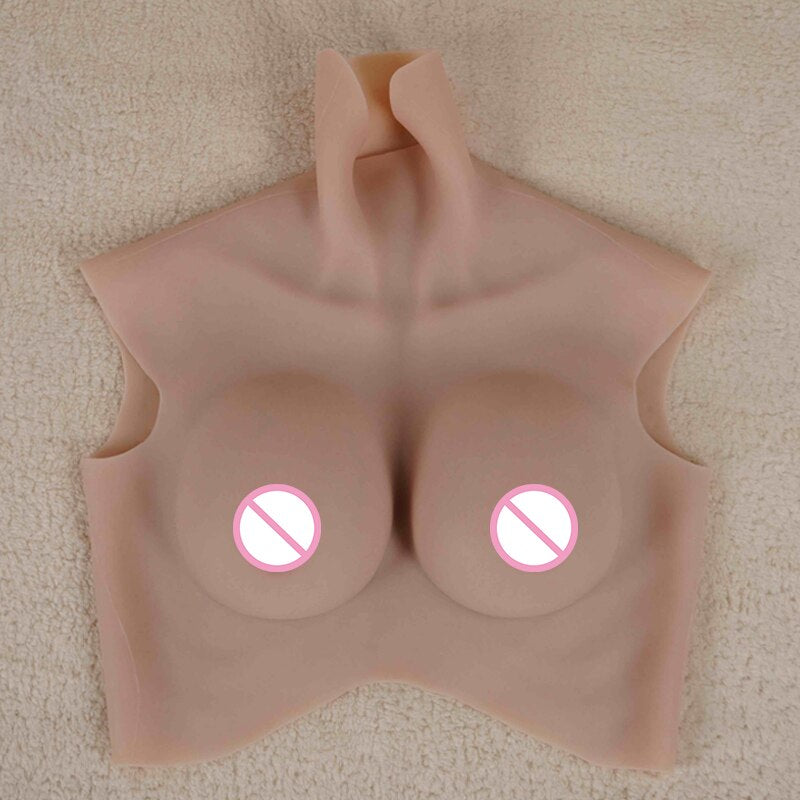 Veined Oil-Free Silicone Breastplate — B–H Cup