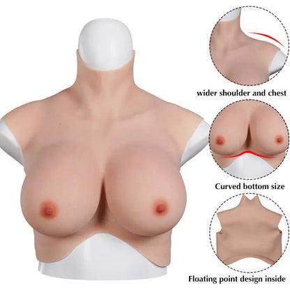 Veined Silicone Breastplate — C–F Cup, Two Lengths