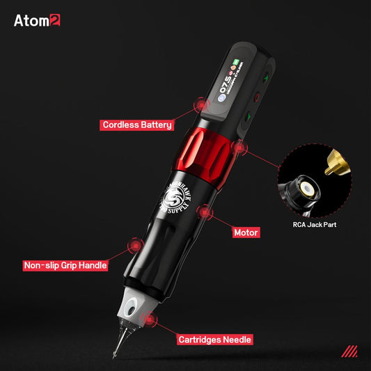 Dragonhawk Wireless Tattoo Pen Machine 2.8 MM Stroke | Atom 2 Dragon Hawk