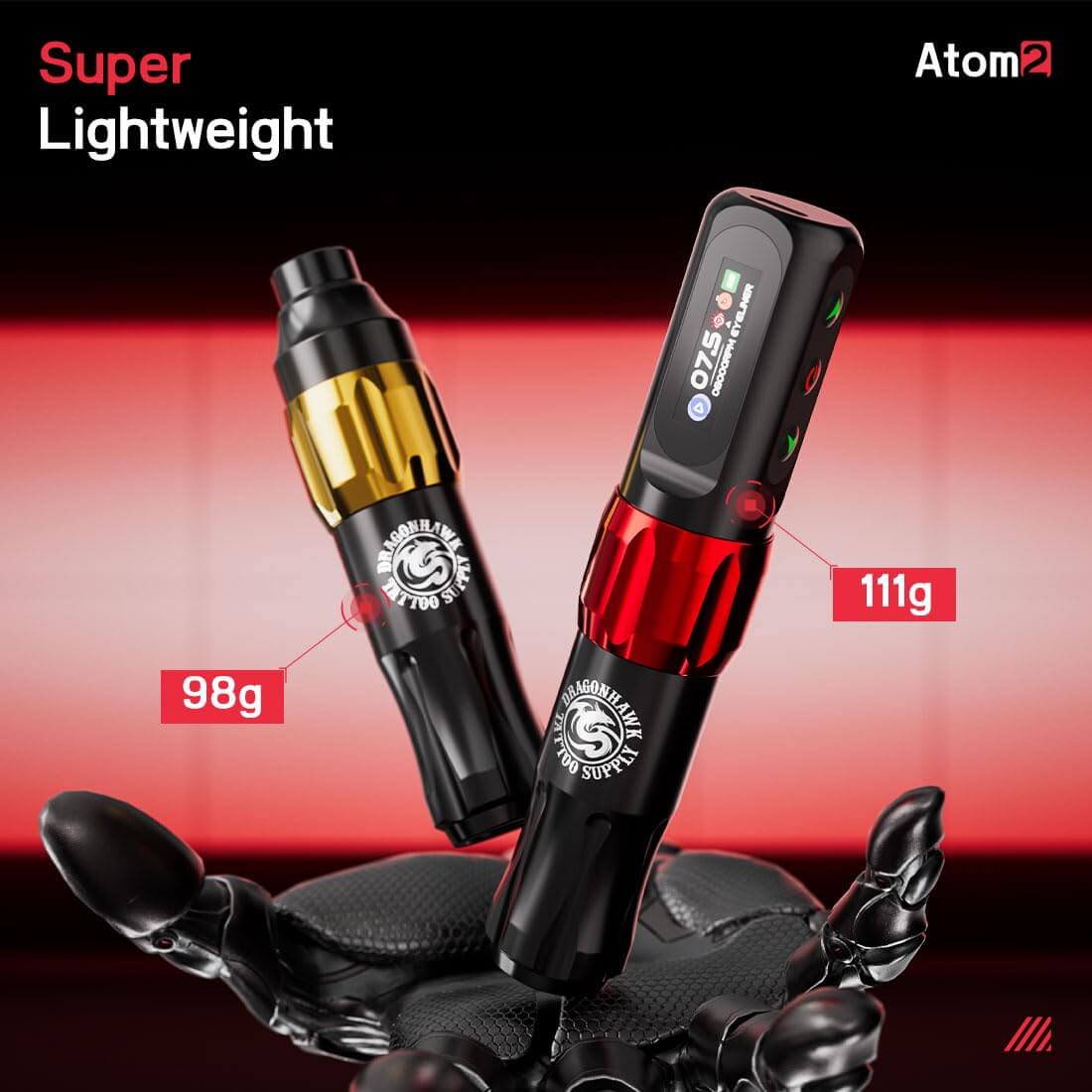 Dragonhawk Wireless Tattoo Pen Machine 2.8 MM Stroke | Atom 2 Dragon Hawk