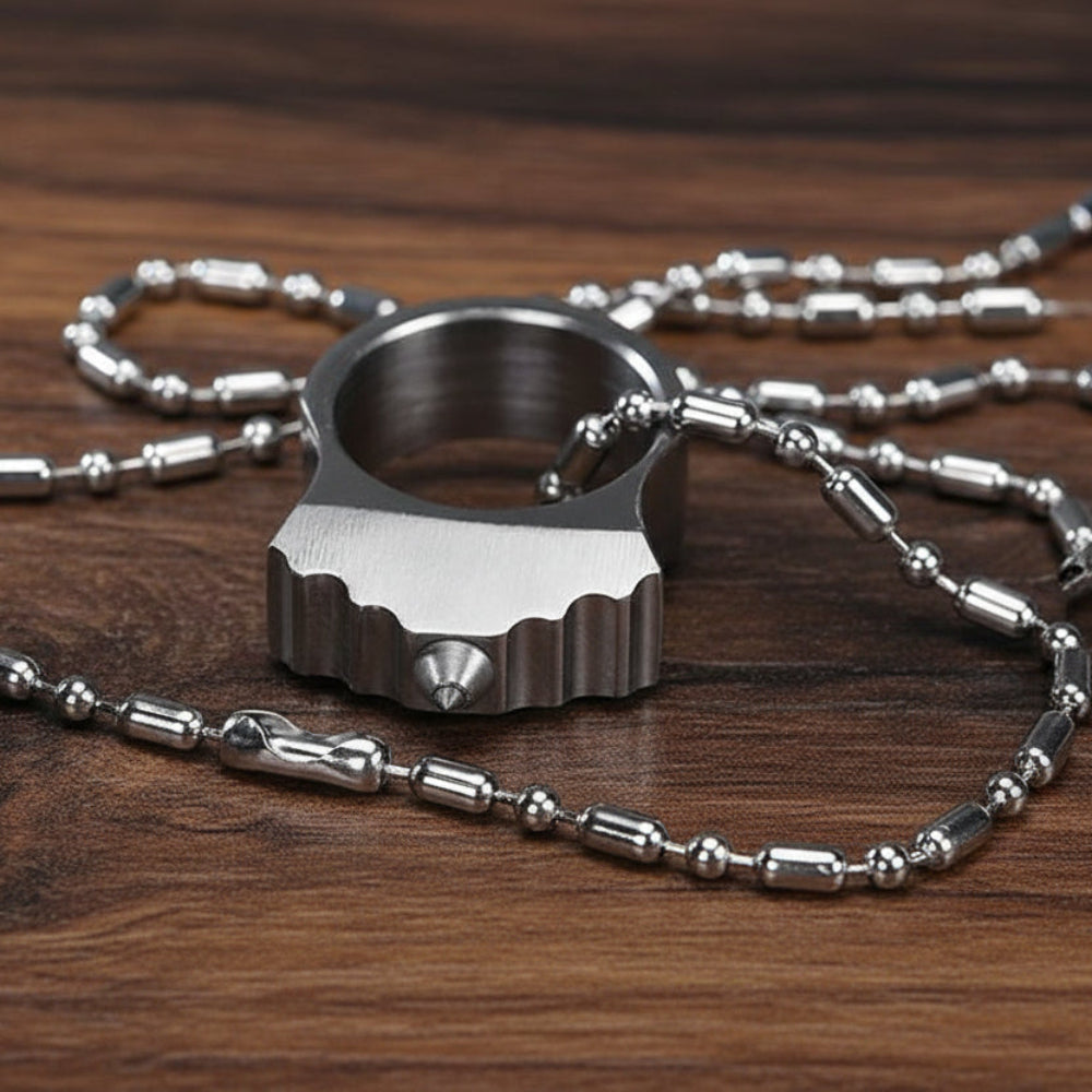 EDC Brass Knuckle Keychain – Full Stainless Stee