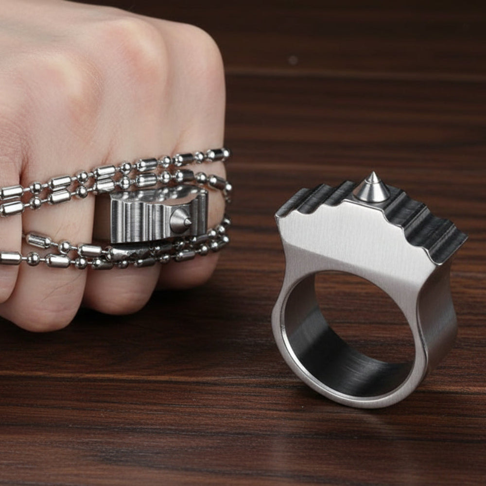 EDC Brass Knuckle Keychain – Full Stainless Stee