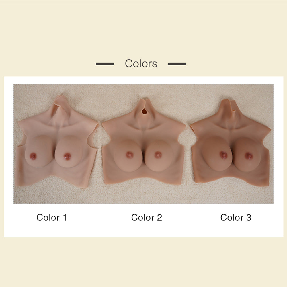 Full-Body Silicone Bodysuit with C or E Cup Breast Forms