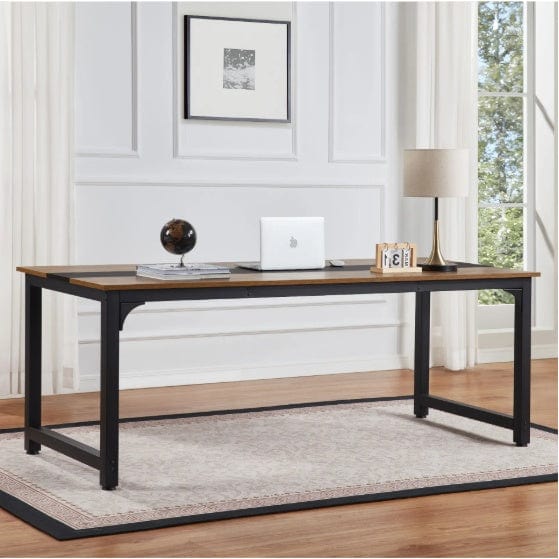 Large 79.5" Tattoo Studio Workstation Desk – Modern Wooden Desk with Metal Frame & Extra Legroom for Artists, Design, and Daily Workflow