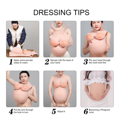 Realistic Silicone Pregnancy Belly & Breast Form — 4–9 Months