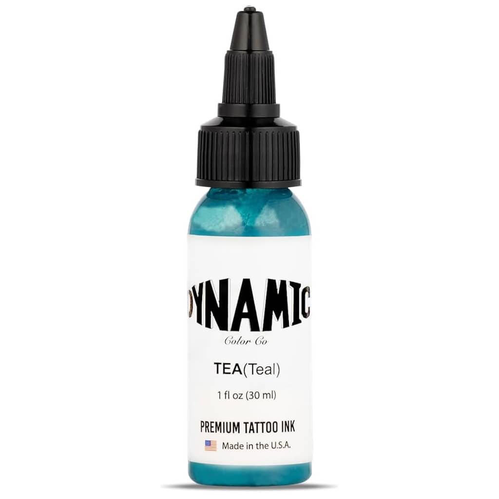 Dynamic Teal Tattoo Ink