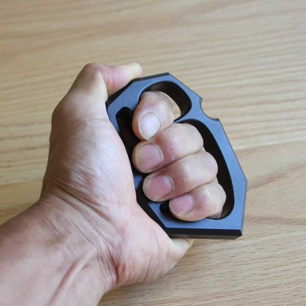 Black Aluminum Alloy Fist Knuckles – Lightweight EDC Tool