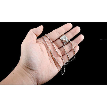 Full Stainless Steel Spike Ring Self Defense With Ball Chain