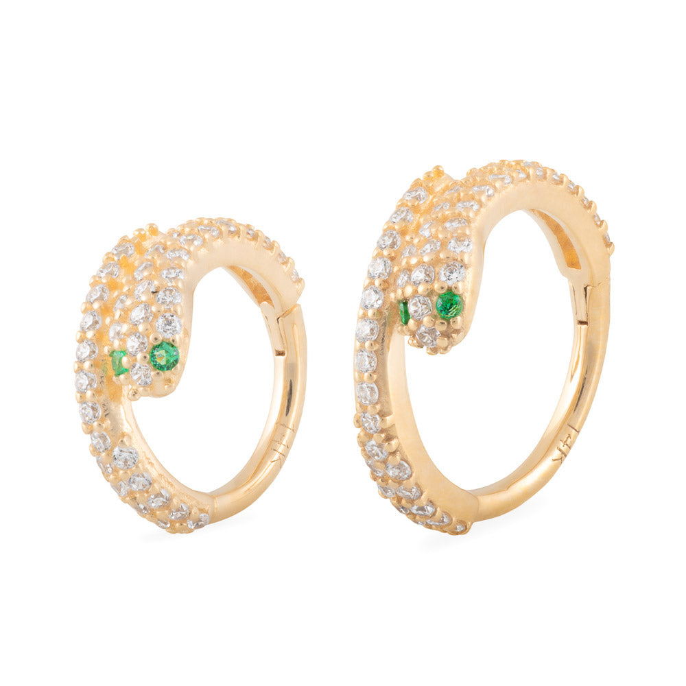 Tilum 16g 14kt Gold Cleopatra’s Serpent Jeweled Clicker — Pick Gold Color — Price Per 1