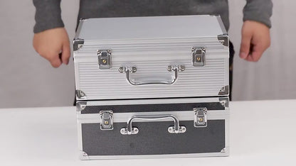 Small Tattoo Kit Storage Box – Portable Aluminum Case in Black Silver