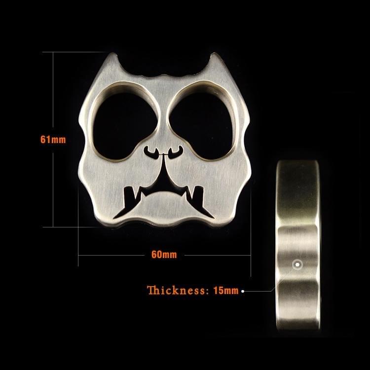 15mm Ultra-Thick Bulldog Real Brass Knuckles Self Defense