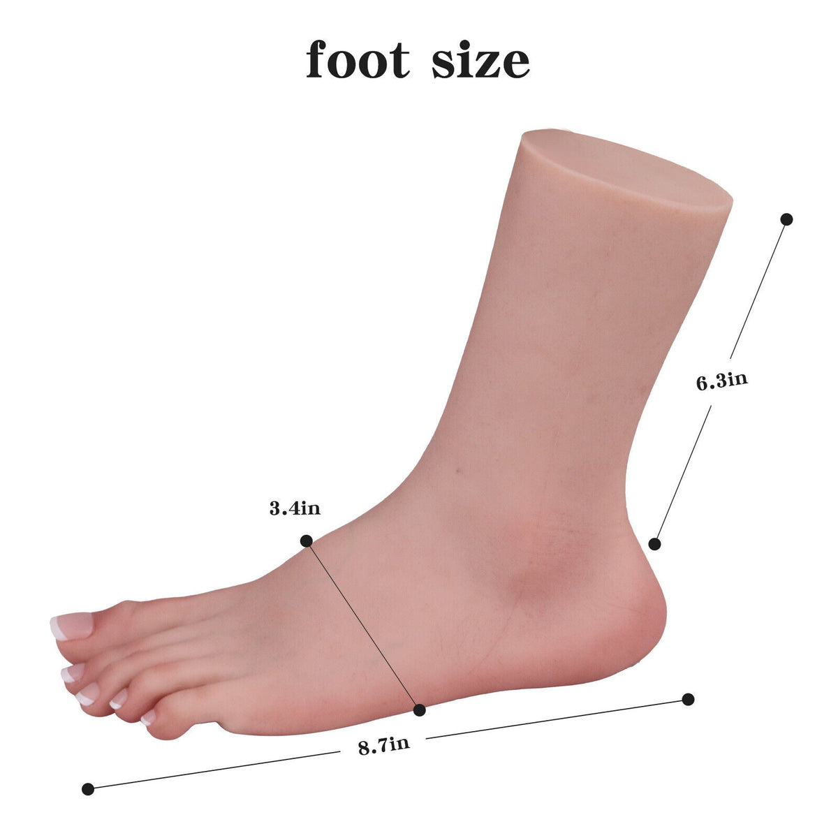 Realistic Female Silicone Foot Model — Flexible or Reinforced